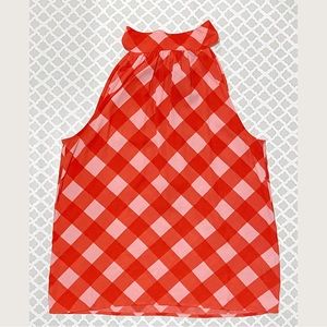 J Crew Gingham tie-neck tank